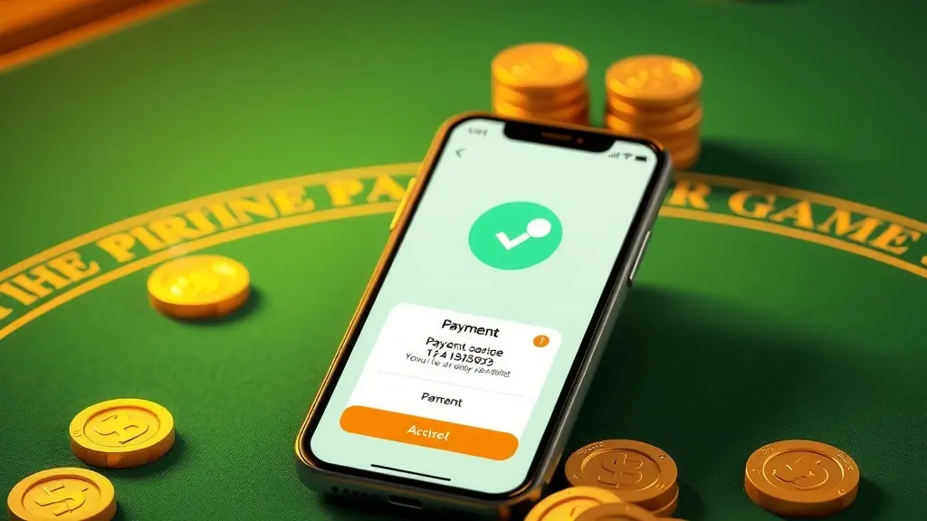 A smartphone showing a payment confirmation beside gold coins at Good Rummy